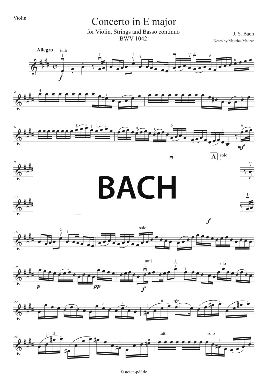 Bach: Concerto in E major - All Movements