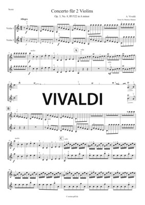 Vivaldi: Concerto for 2 Violins in A minor - 3. Movement + MP3
