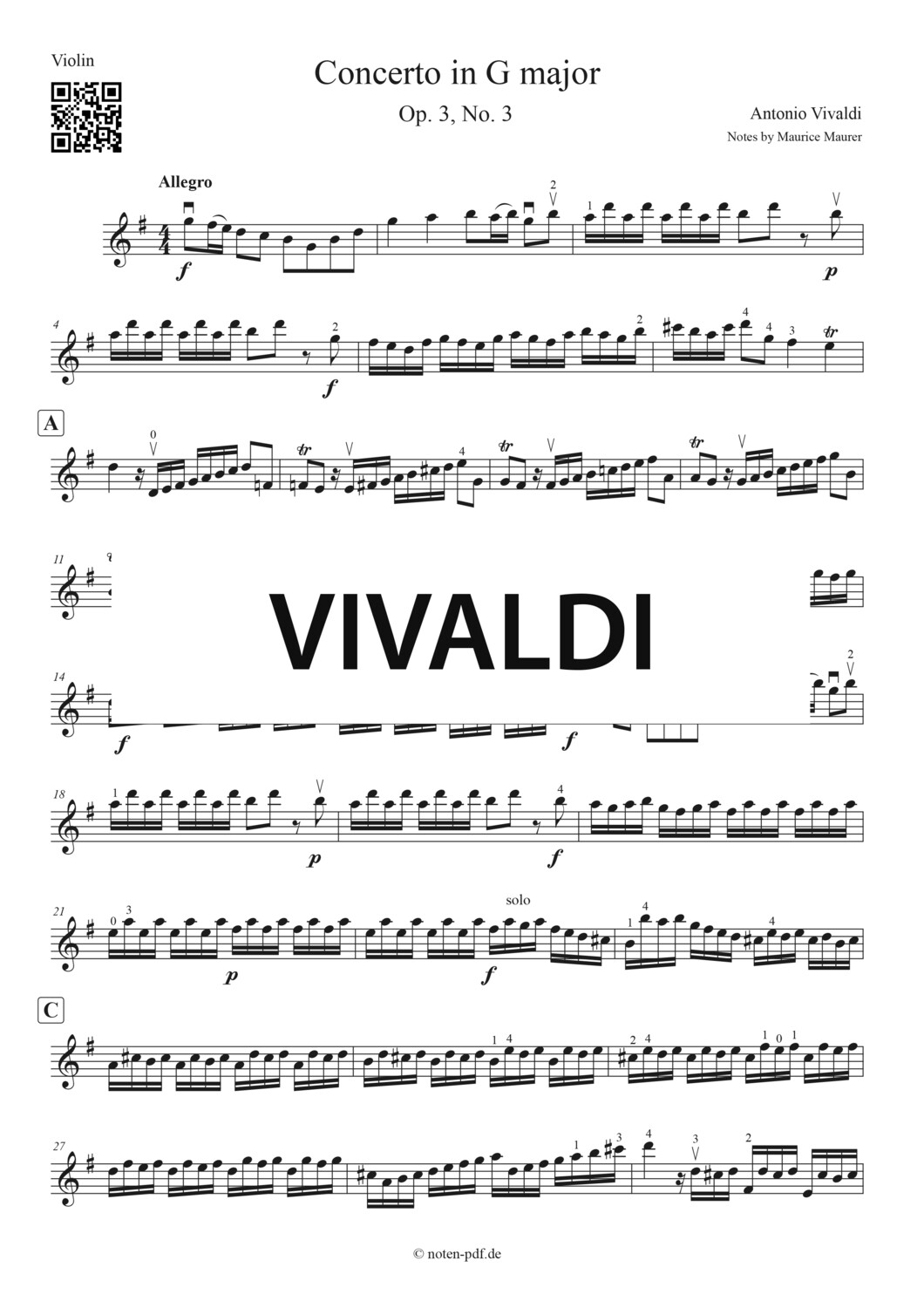 Vivaldi: Concerto in G Major - 1. Movement + MP3