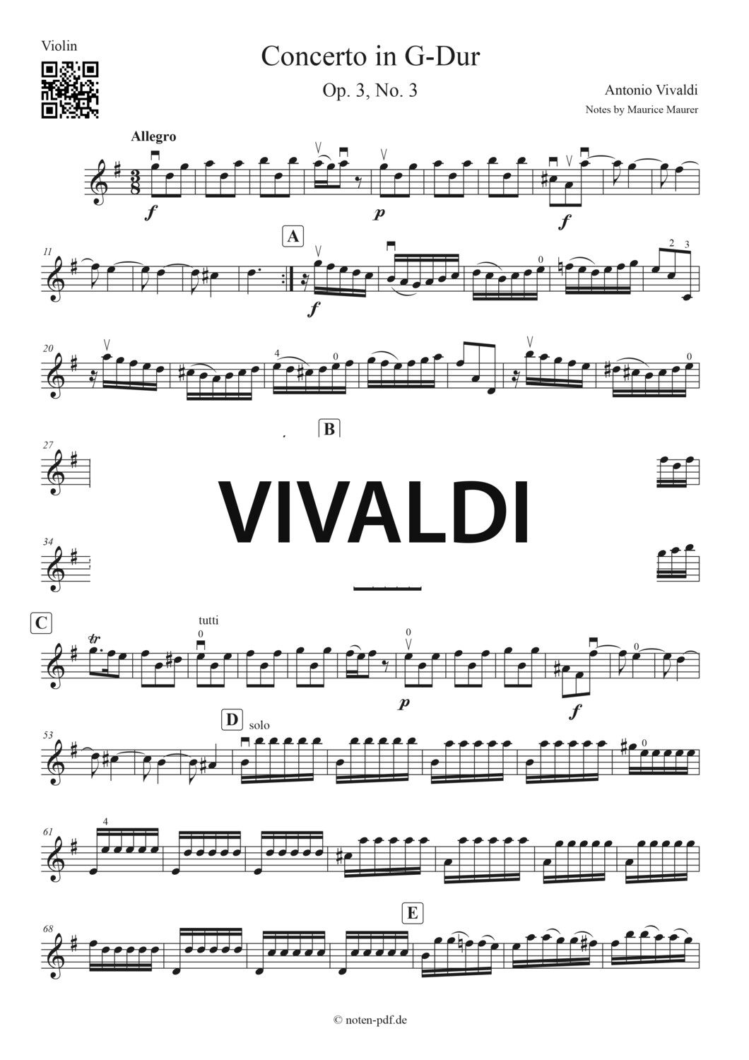 Vivaldi: Concerto in G Major - 3. Movement + MP3