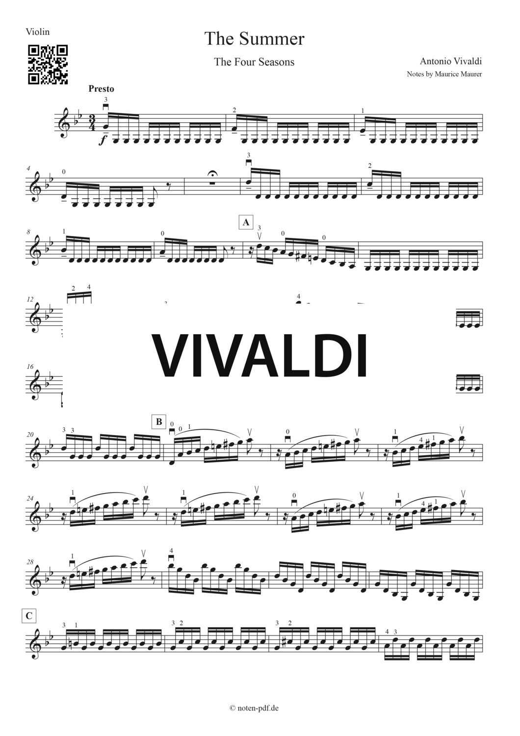 Vivaldi: Summer 3. Movement from "The Four Seasons" + MP3