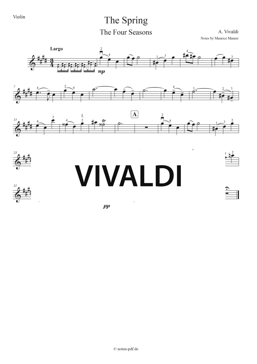 Vivaldi: The Spring from "The Four Seasons" - 2. Movement