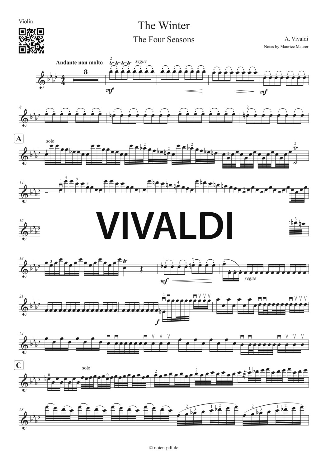 Vivaldi: Winter 1. Movement from "The Four Seasons" + MP3