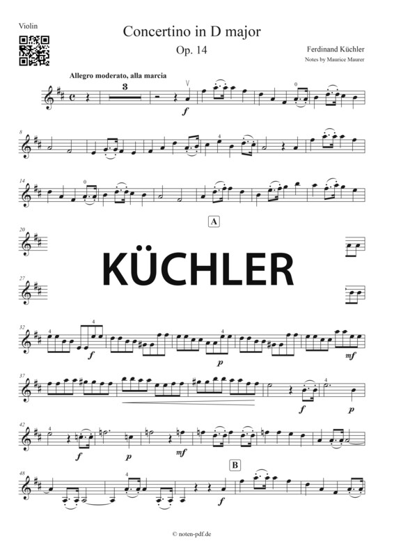 Küchler: Concertino Op. 14 - 3. Movement (Violin Sheet Music)
