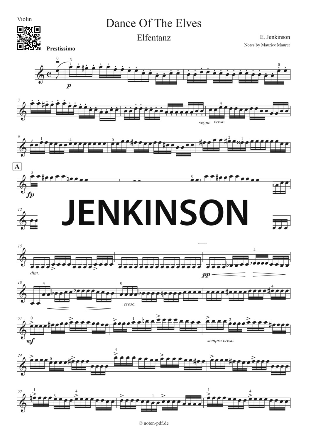 Jenkinson: Elfentanz | Danse des Sylphes (Violin Sheet Music)