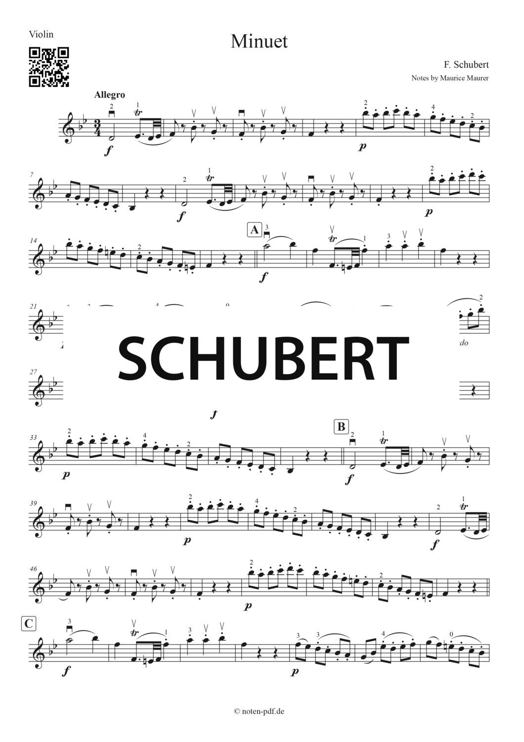 Schubert: Minuet + MP3
