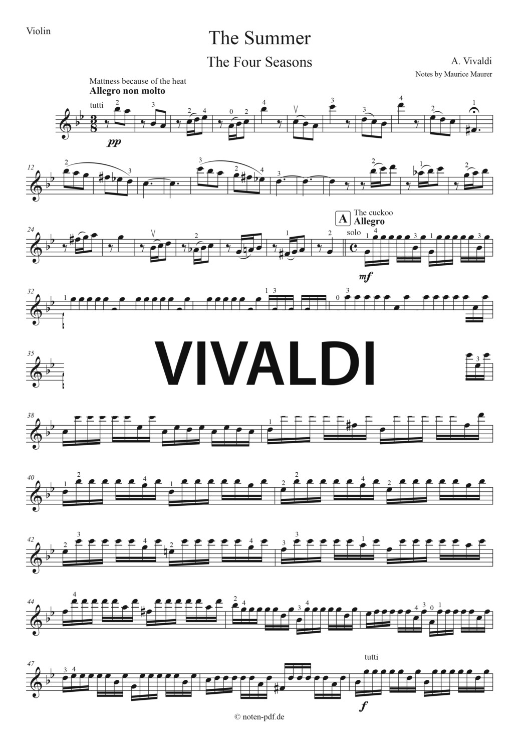 Vivaldi: Summer 1. Movement from "The Four Seasons"