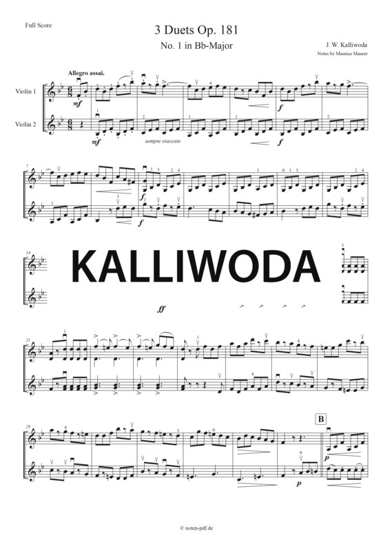 Kalliwoda: Duets Op. 181 No. 1 - 3. Movement