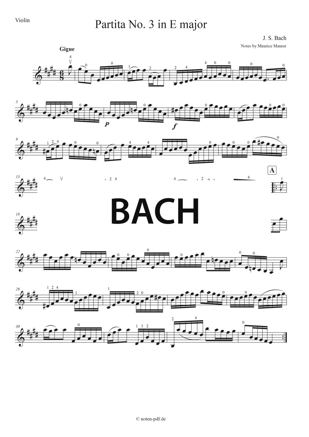 Bach: Partita No. 3 - 7. Mov. "Gigue"