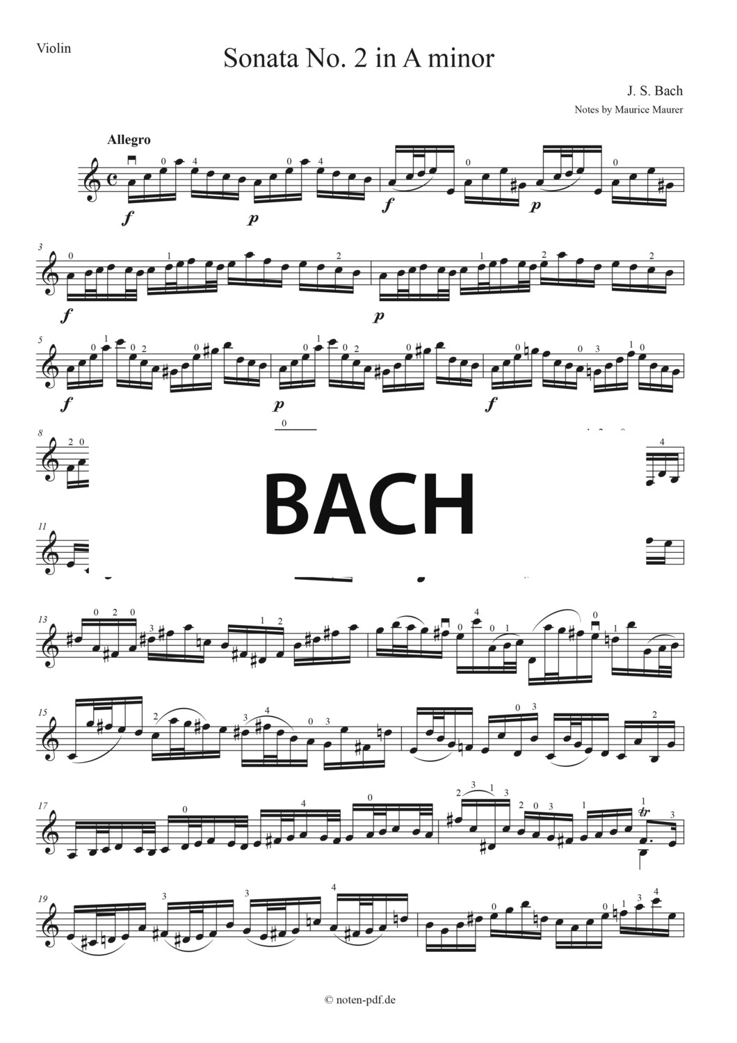 Bach: Sonata No. 2 - 4. Mov. "Allegro"