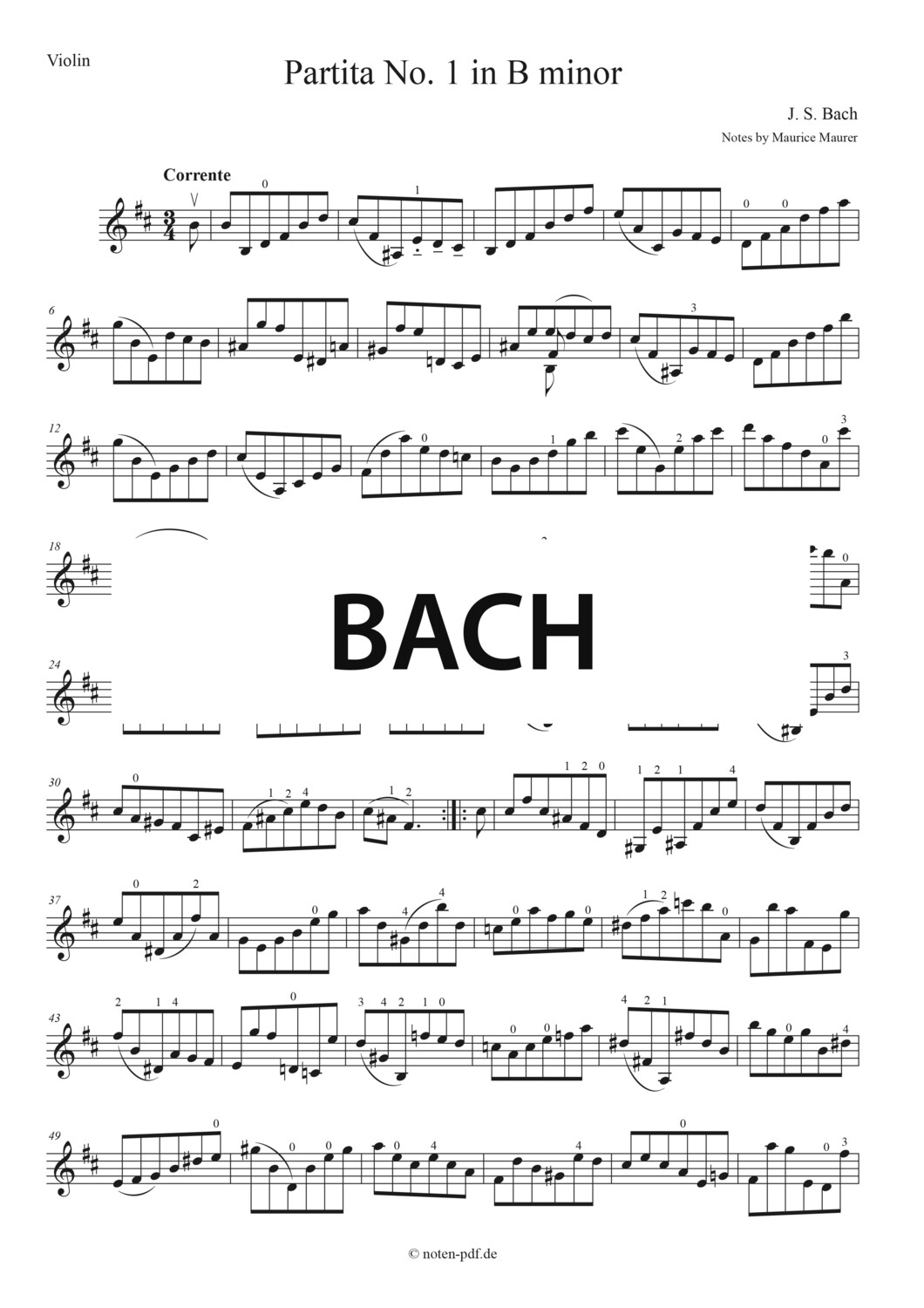 Bach: Partita No. 1 - 3. Mov. "Corrente"