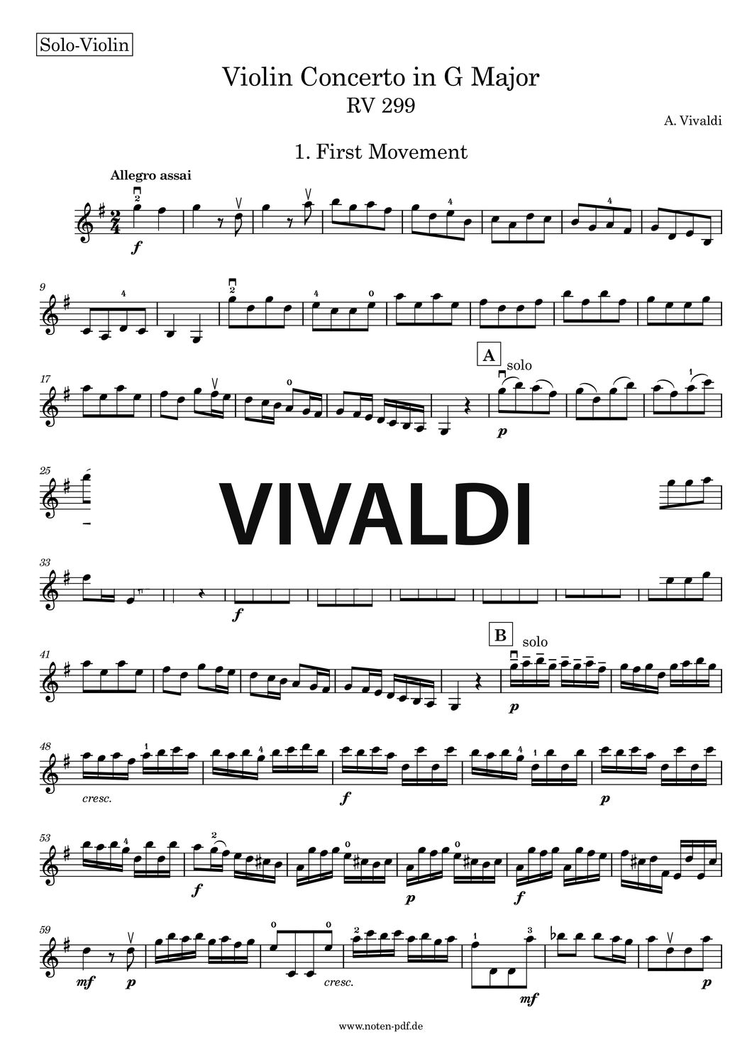 Vivaldi: Concerto in G Major, RV 299 - 1. Movement