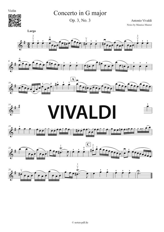 Vivaldi: Concerto in G Major - 2. Movement + MP3