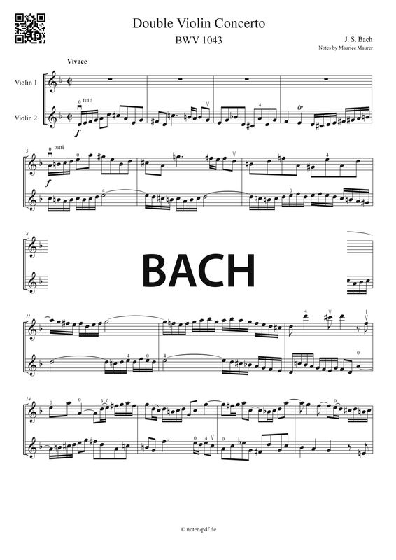 Bach: Double Violin Concerto - 1. Movement + MP3