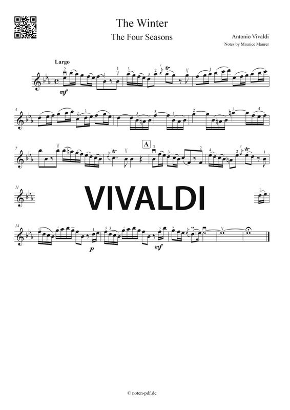 Vivaldi: Winter 2. Mov. (Largo) from &quot;The Four Seasons&quot; + MP3