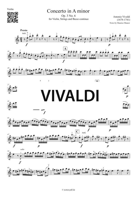 Vivaldi: Concerto in A minor - 3. Movement + MP3