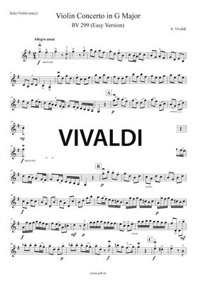 Vivaldi: Concerto in G Major, RV 299 Easy - 1. Movement