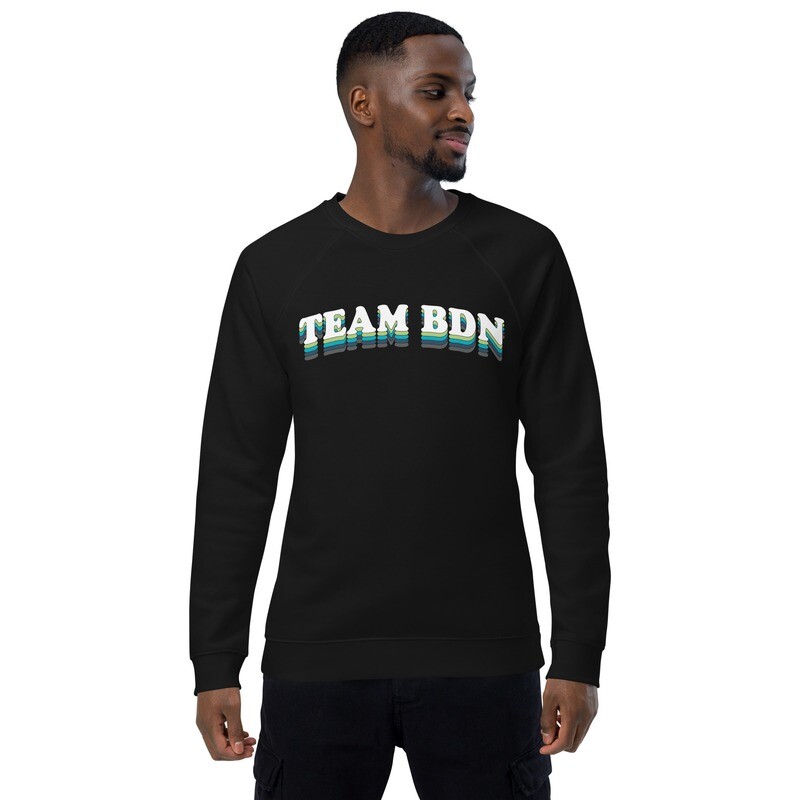 Unisex organic raglan sweatshirt TEAMBDN drip