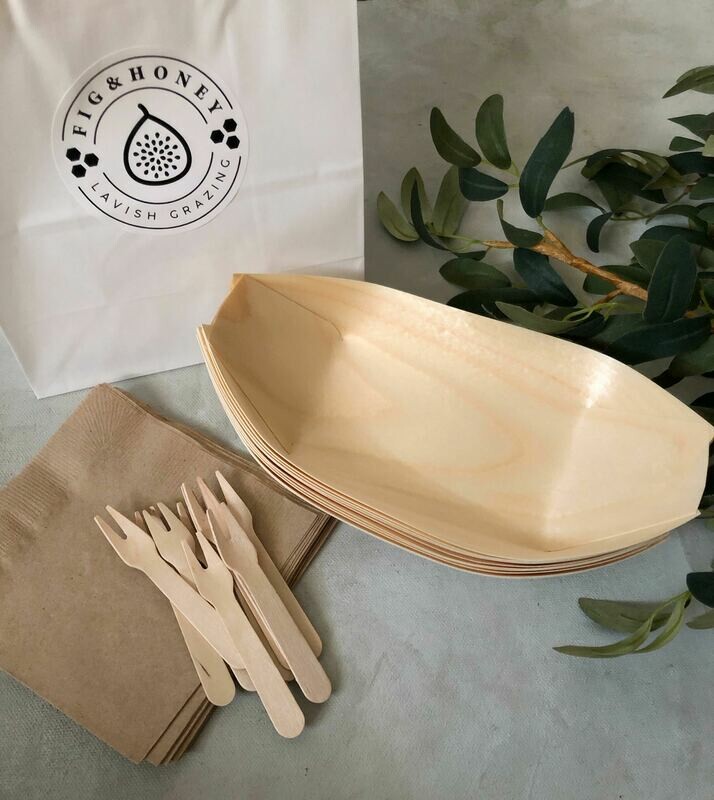 Plates/Napkins and mini forks (sold by sets of 10)