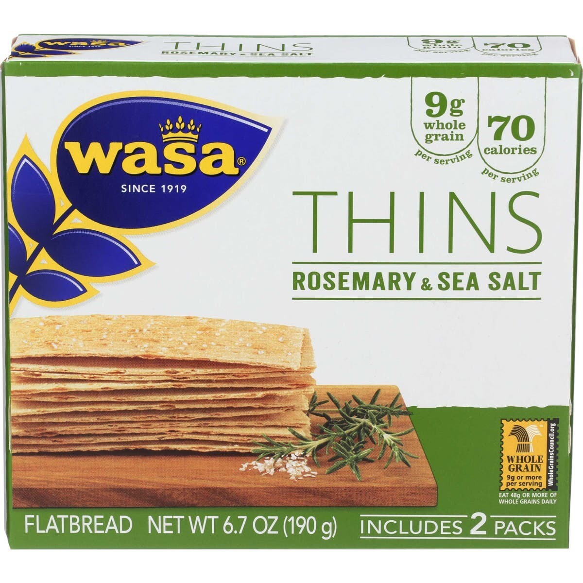 Wasa rosemary & sea salt flatbread crackers 6.7 oz