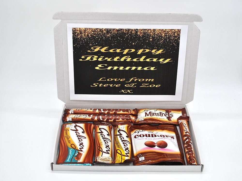 Galaxy Personalised Chocolate Birthday Christmas Get Well Soon Gift Hamper 