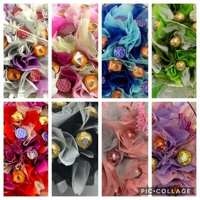 Deluxe Lindt Chocolate Bouquet - choose your own colour