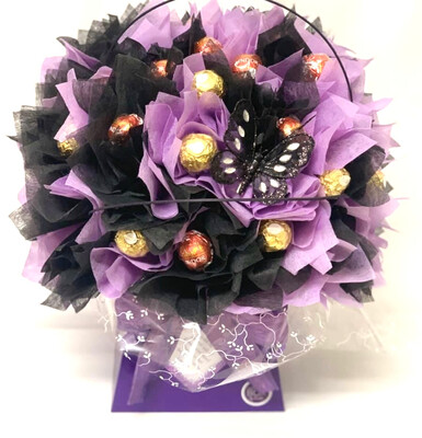 Deluxe Ferrero Rocher & Lindt Bouquet - Lilac & Black