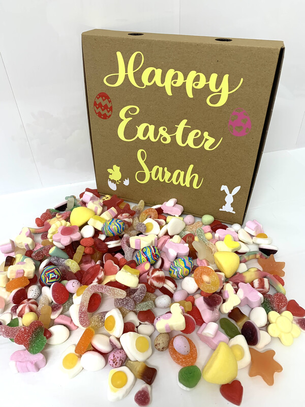 Personalised Pick & Mix 1 Kilo Sweet Pizza Box