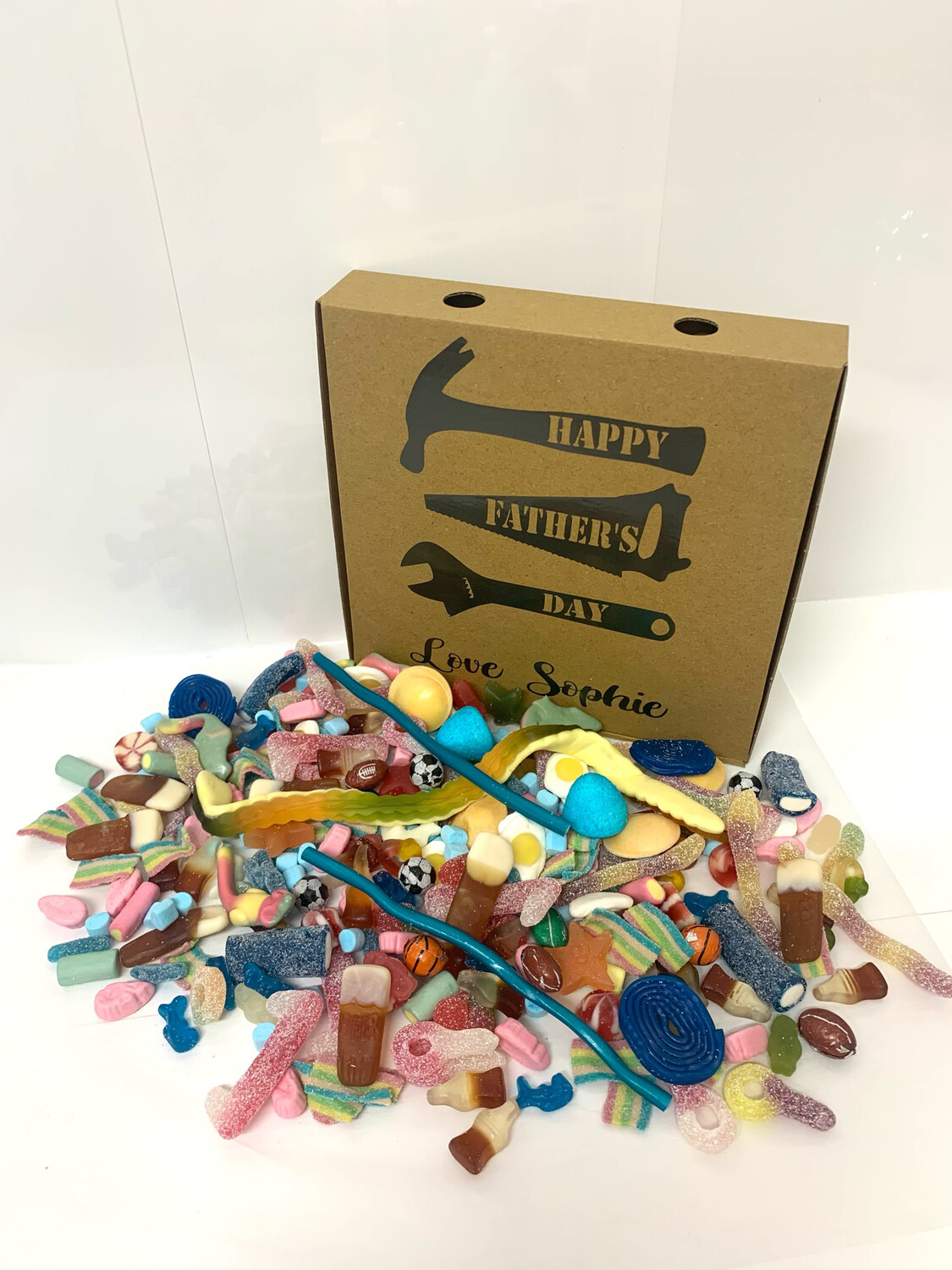 Personalised Father’s Day Pick & Mix 1 Kilo Sweet Pizza Box