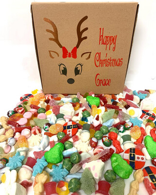 Christmas Personalised Pick & Mix 1 Kilo Sweet Pizza Box Christmas Personalised Pick & Mix 1 Kilo Sweet Pizza Box