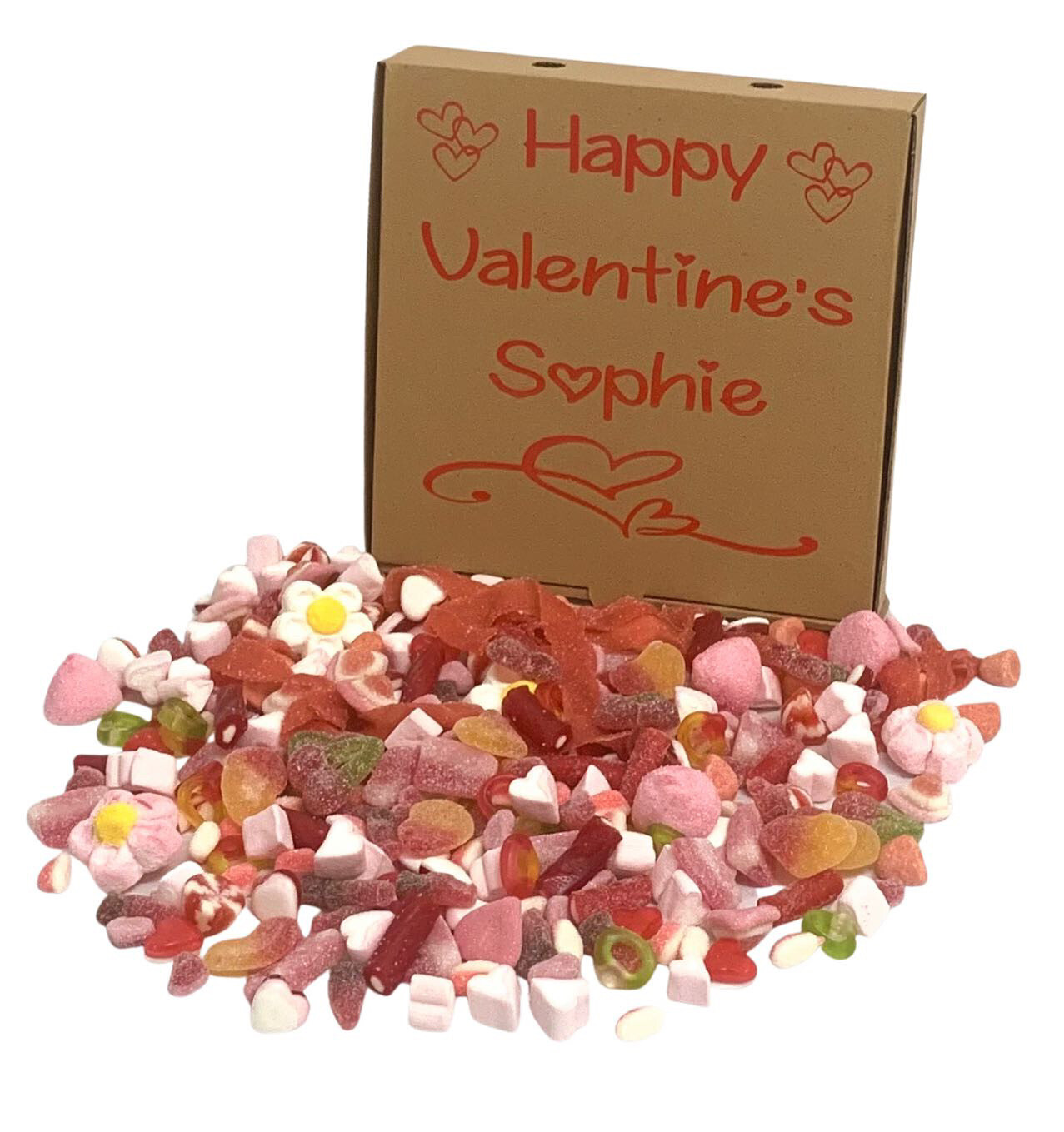 Valentine’s Personalised Pick & Mix 1 Kilo Sweet Pizza Box Valentine’s Personalised Pick & Mix 1 Kilo Sweet Pizza Box
