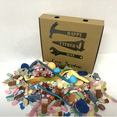 Father's Day Personalised Pick & Mix 1 Kilo Sweet Pizza Box