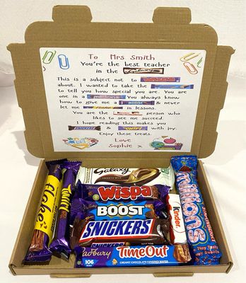 Teacher Thank you Poem Personalised Gift Box