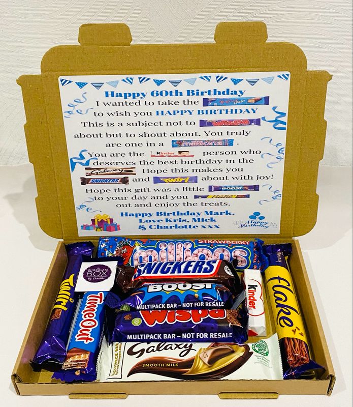 Birthday Poem Personalised Gift Box - Blue Themed