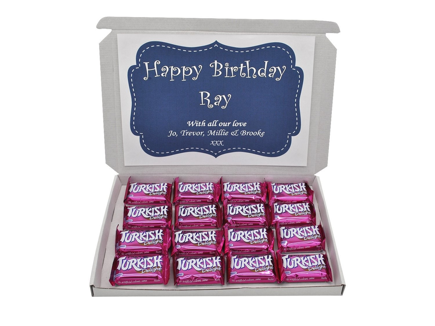 Turkish Delight Personalised Chocolate Gift Box Turkish Delight Personalised Chocolate Gift Box