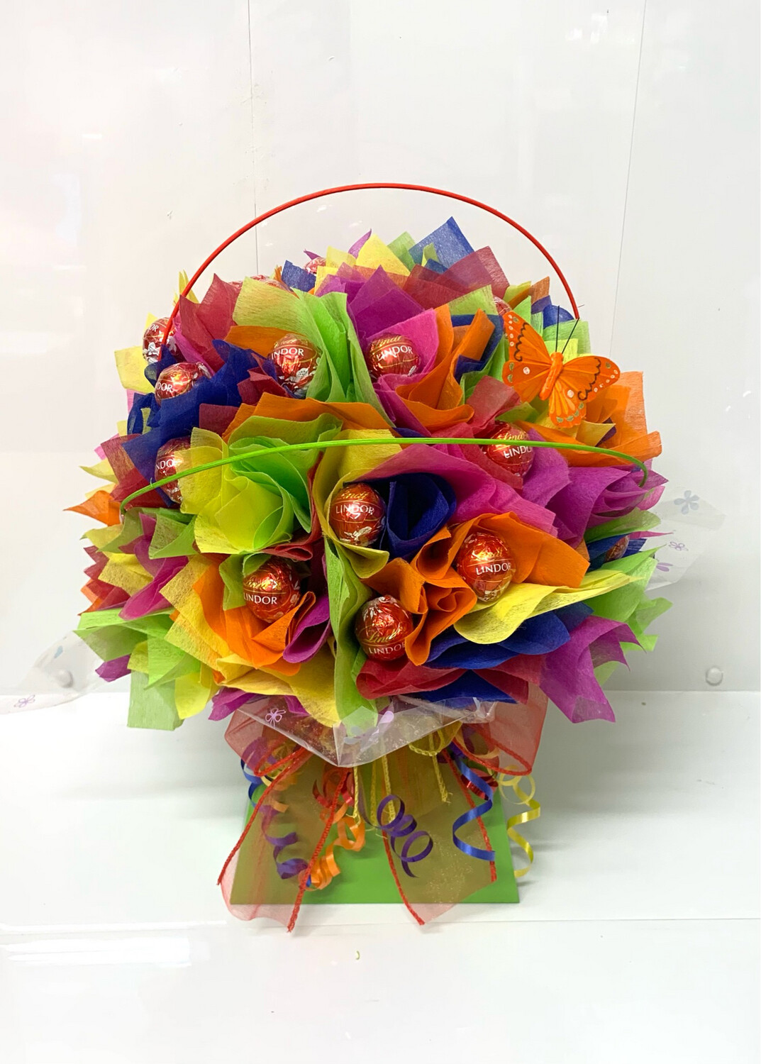 Deluxe Lindt Chocolate Bouquet - Rainbow Colours Deluxe Lindt Chocolate Bouquet - Rainbow Colours