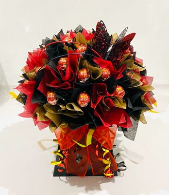 Deluxe Lindt Bouquet - Red, Black and Gold Deluxe Lindt Bouquet - Red, Black and Gold
