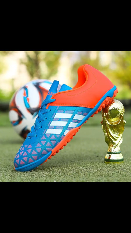 Orange and blue football trainers