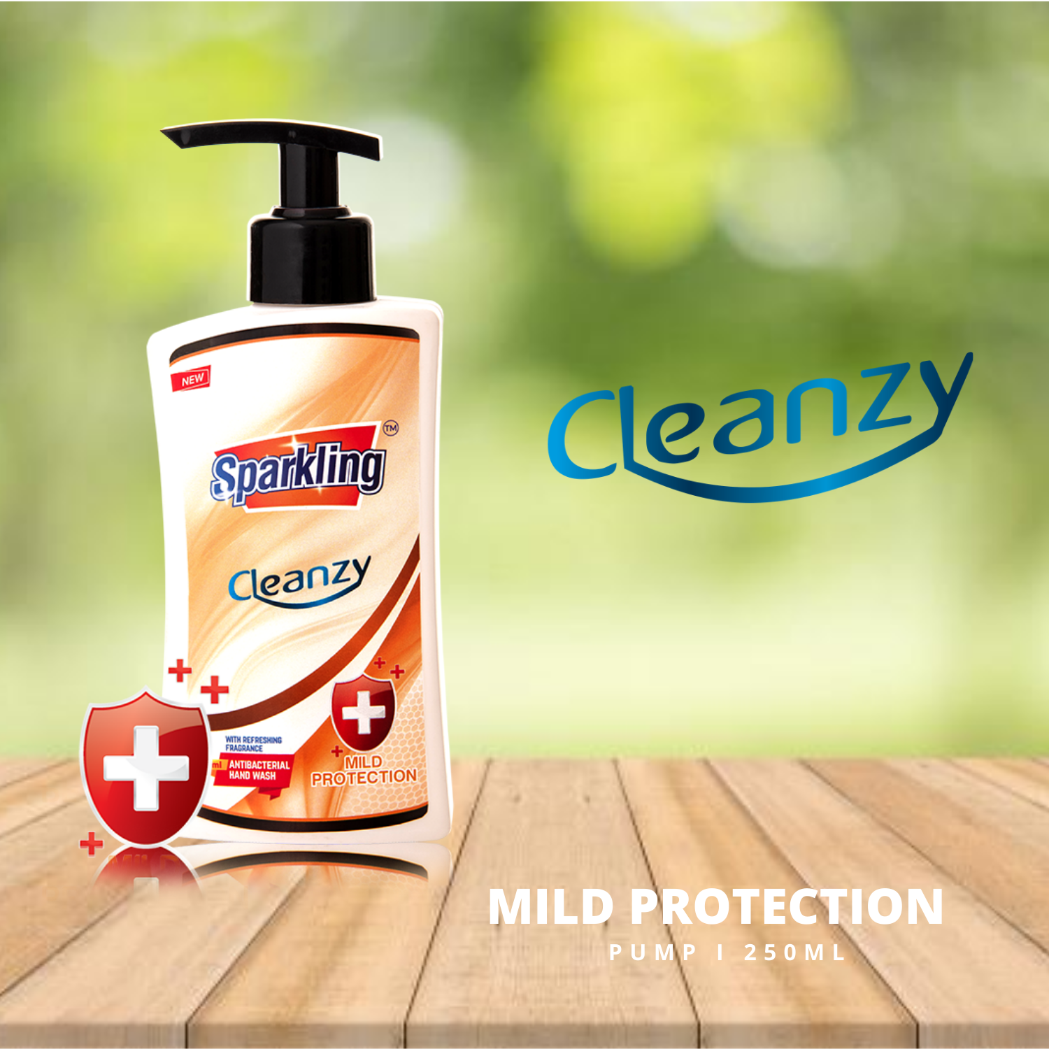 Sparkling Cleanzy Handwash 10X &quot;MIlD PROTECTION&quot; 250ML