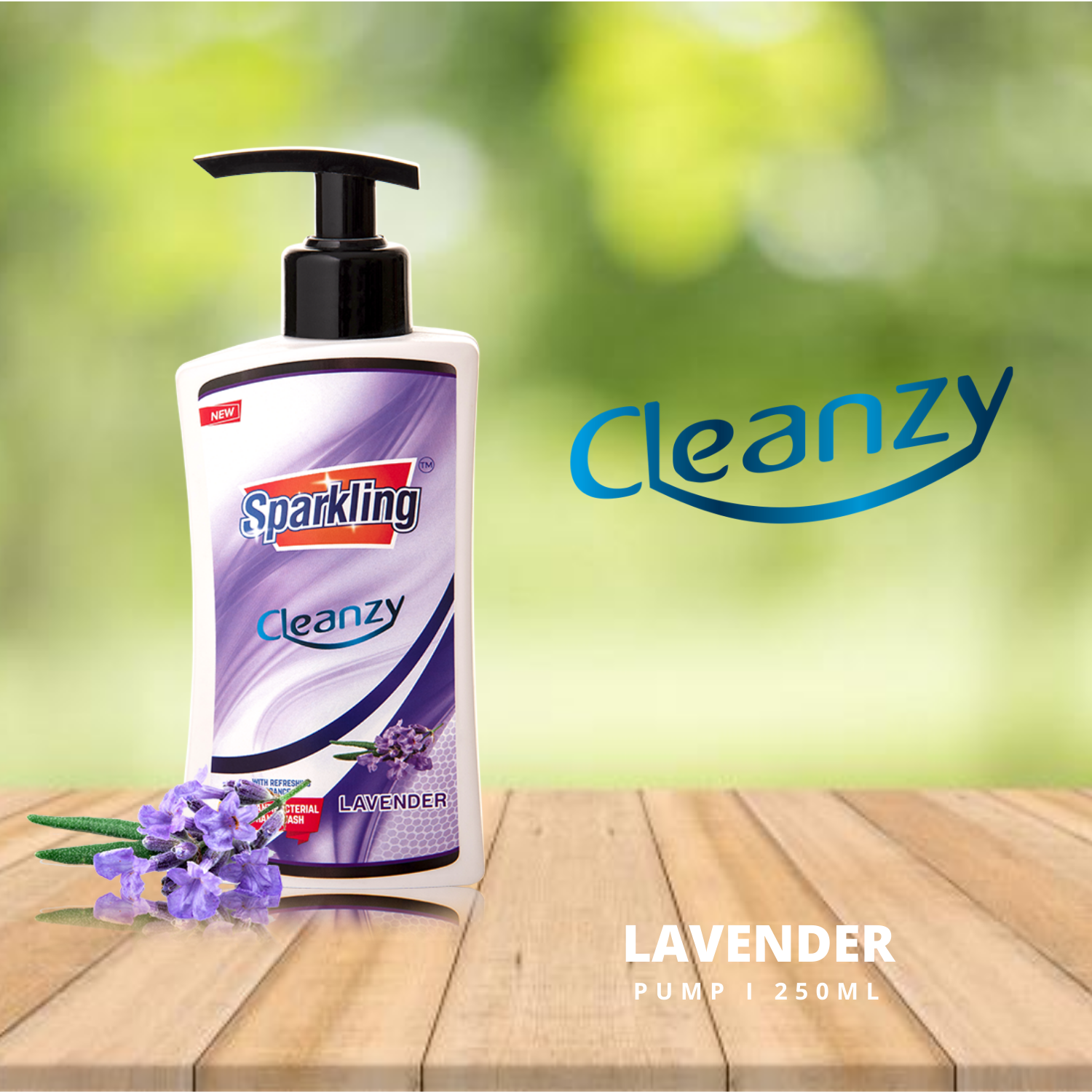 Sparkling Cleanzy Handwash 10X &quot;LAVENDER&quot; 250ML