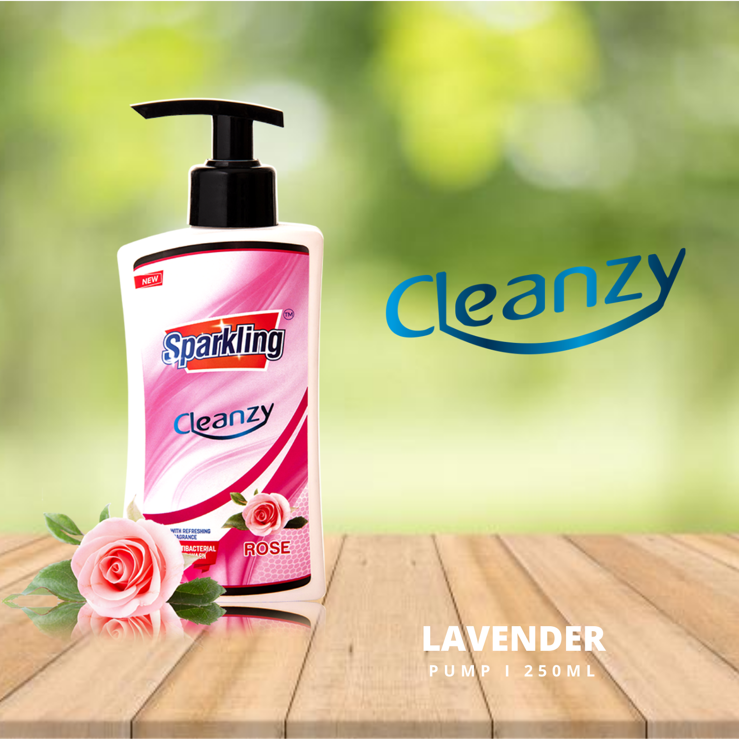 Sparkling Cleanzy Handwash 10X &quot;ROSE&quot; 250ML