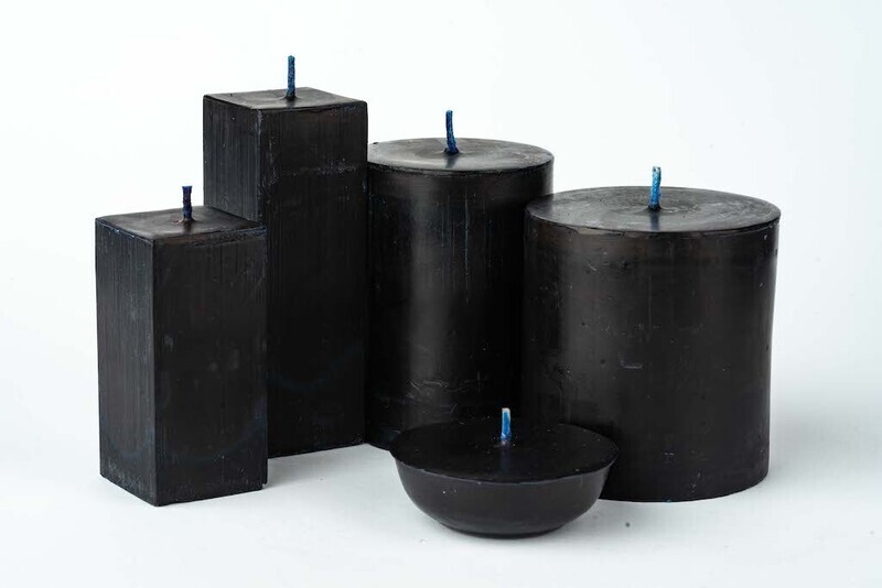 Candle (Set of 5) - Lavender, Colour: Midnight Black