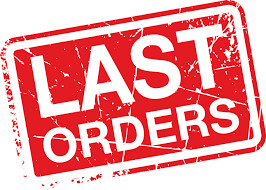 Last orders have been closed for tonight!