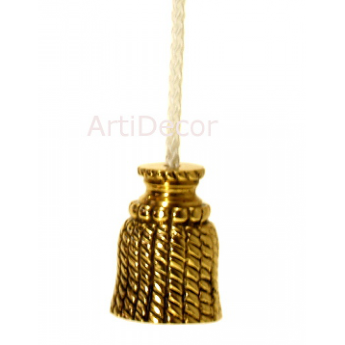 Trekkoord eindknop messing