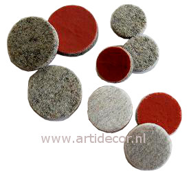 Vilt schijf 5mm met lijmlaag