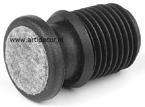 Holle buis glijder kogeldop met vilt-T