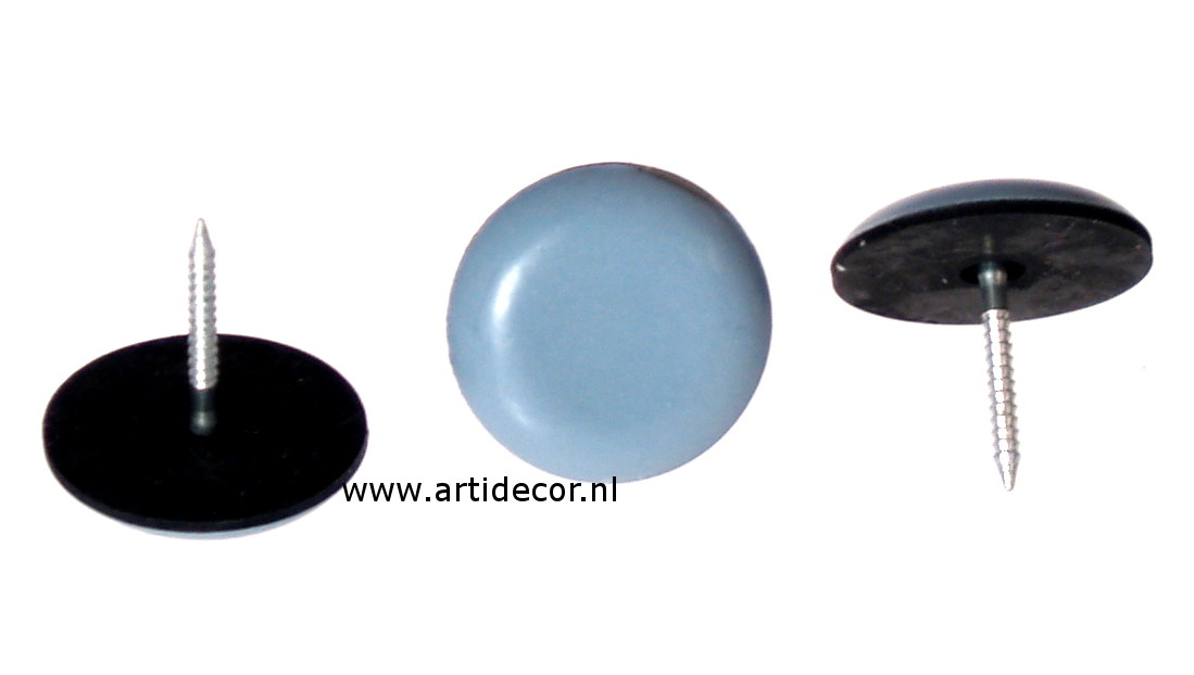 Teflon glijder glad 25mm met spijker