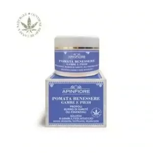 POMATA BENESSERE GAMBE E PIEDI - PROPOLI, BURRO DI KARITÈ E OLI ESSENZIALI