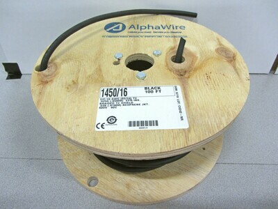 Alpha 1450/16 Cable, 2 Conductor, 16 AWG BLACK Shielded