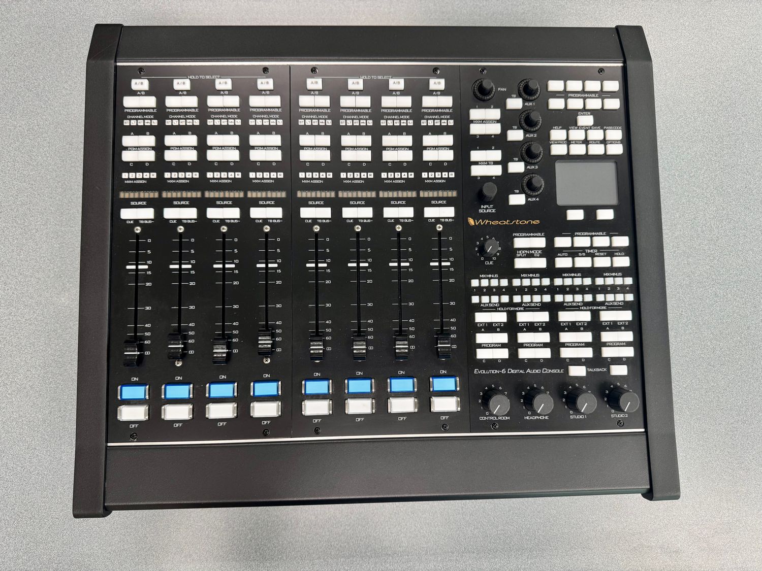 Wheatstone E6 In house Demo Console,  8 Faders with Monitor Section